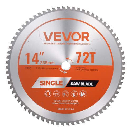 Pjovimo diskas metalui VEVOR 355*2.4*25.4-72T, 355 mm