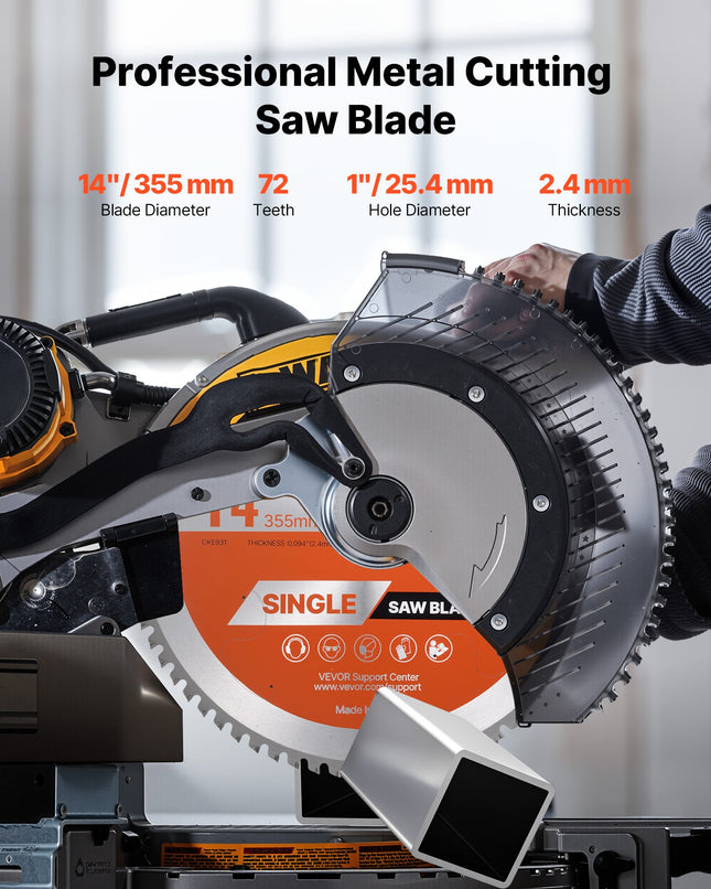 Pjovimo diskas metalui VEVOR 355*2.4*25.4-72T, 355 mm