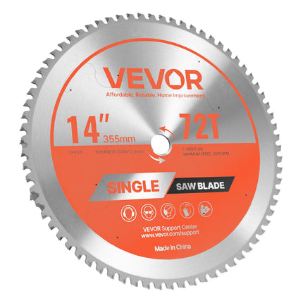 Pjovimo diskas metalui VEVOR 355*2.4*25.4-72T, 355 mm