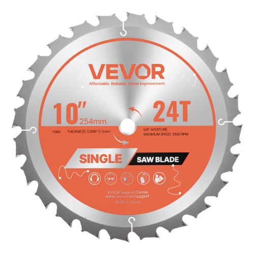Diskinio pjūklo diskas VEVOR 254*2.5*15.875-24T, 254 mm skersmens