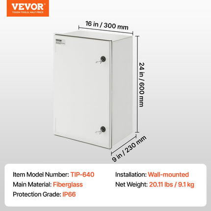 Elektros skydinė VEVOR TIP-640, 60x40x23 cm.