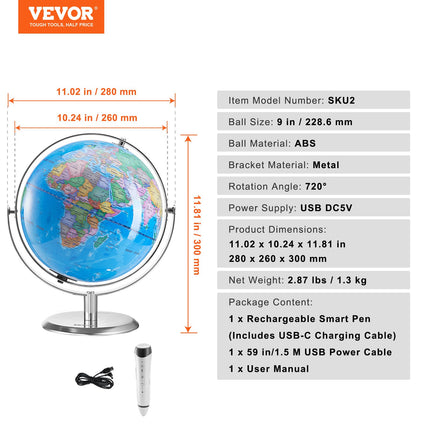 Interaktyvus gaublys VEVOR SKU2, 228,6 mm skersmens