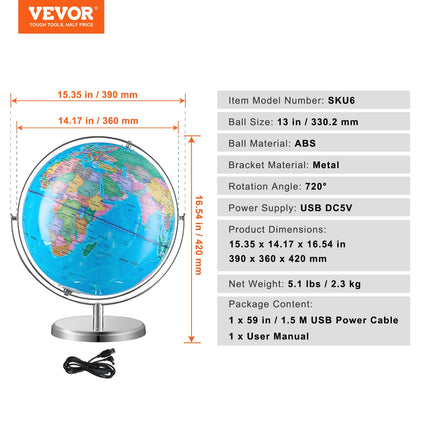 Šviečiantis gaublys VEVOR SKU6, 33 cm skersmens