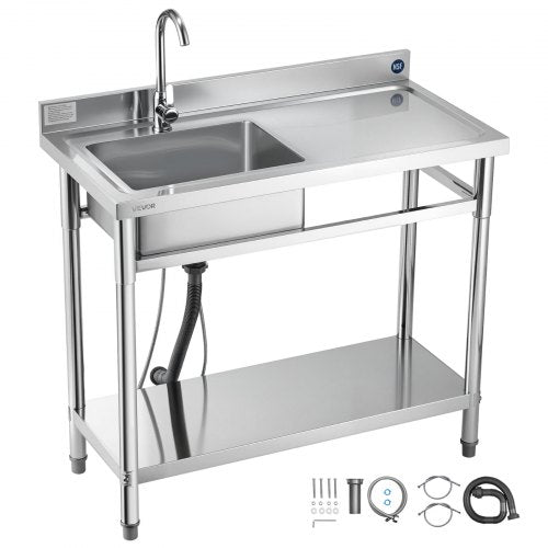 Nerūdijančio plieno plautuvė VEVOR SS100-1, 1000 x 500 x 940 mm