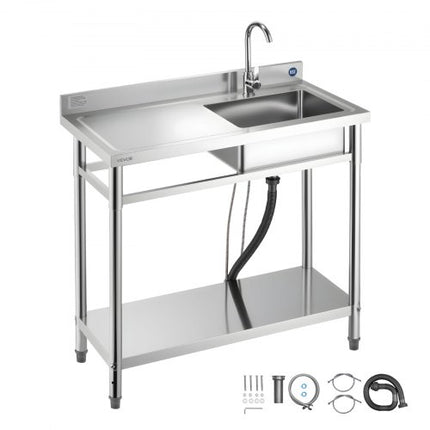 Nerūdijančio plieno plautuvė VEVOR SS100-2, 1000 x 500 x 940 mm