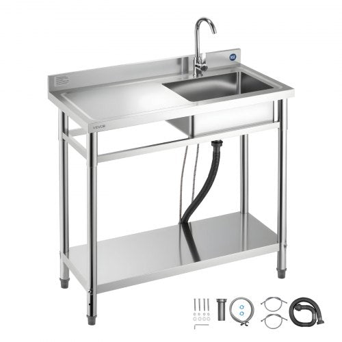 Nerūdijančio plieno plautuvė VEVOR SS100-2, 1000 x 500 x 940 mm
