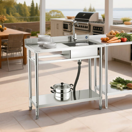 Nerūdijančio plieno plautuvė VEVOR SS100-2, 1000 x 500 x 940 mm