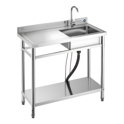 Nerūdijančio plieno plautuvė VEVOR SS100-2, 1000 x 500 x 940 mm