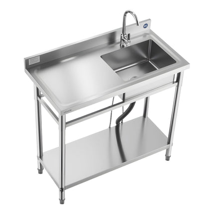 Nerūdijančio plieno plautuvė VEVOR SS100-2, 1000 x 500 x 940 mm