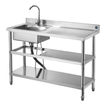 Nerūdijančio plieno plautuvė VEVOR SS1200-2, 1200 x 500 x 940 mm
