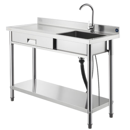 Nerūdijančio plieno plautuvė VEVOR SS1200-5, 1200 x 500 x 940 mm