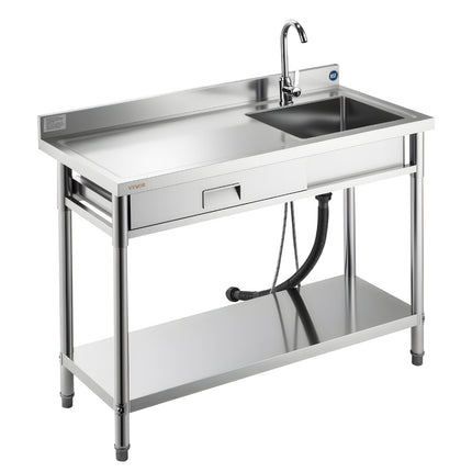 Nerūdijančio plieno plautuvė VEVOR SS1200-5, 1200 x 500 x 940 mm