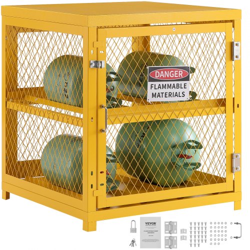 Dujų balionų laikymo spinta VEVOR SS-QPG, 4 x 15 kg talpa