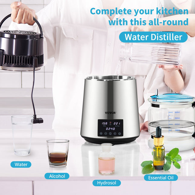 Vandens distiliatorius VEVOR YMK40230, 1,5 l/val.