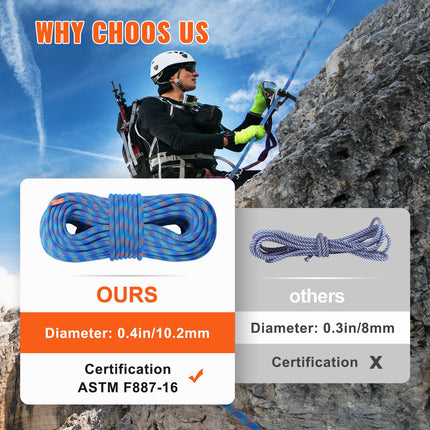 Dinaminė laipiojimo virvė VEVOR ROPE-D-102-164, 50 m
