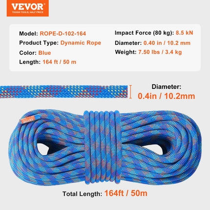 Dinaminė laipiojimo virvė VEVOR ROPE-D-102-164, 50 m