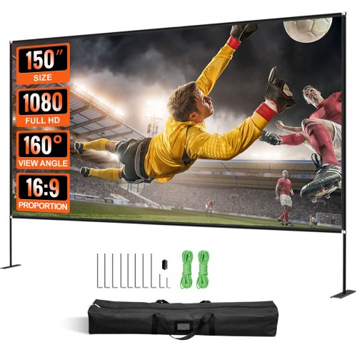 Lauko projektoriaus ekranas su stovu VEVOR 150", 381 cm įstrižainė