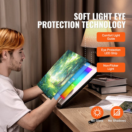 LED šviesos lentelė VEVOR A3-D28, A3 formatas, įkraunama