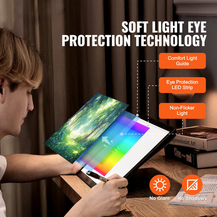LED perpiešimo lenta VEVOR A4-D26, 2500 mAh baterija