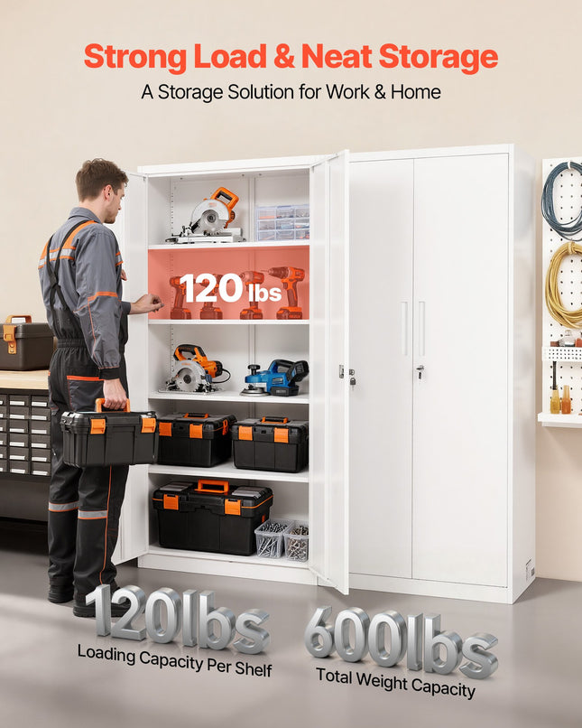 Metalinė daiktų saugojimo spinta VEVOR W124P2507010-1, 175 cm aukščio