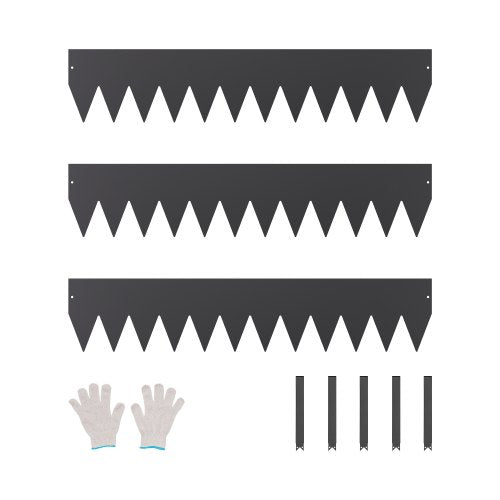 Plieniniai vejos atitvarai VEVOR ZY-40X8-3Black, 101,6 x 20,3 cm, 3 vnt.