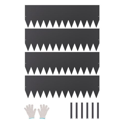 Plieniniai vejos atitvarai VEVOR ZY-40X12-4Black, 4 vnt., 101,6 x 30,5 cm