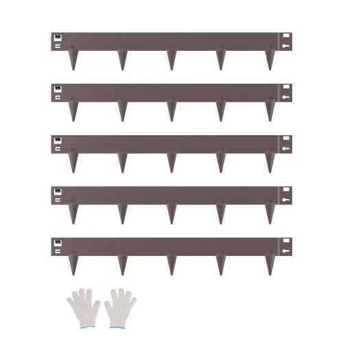 Plieniniai vejos borteliai VEVOR ZY-39X3-5Brown, 5 vnt. rinkinys