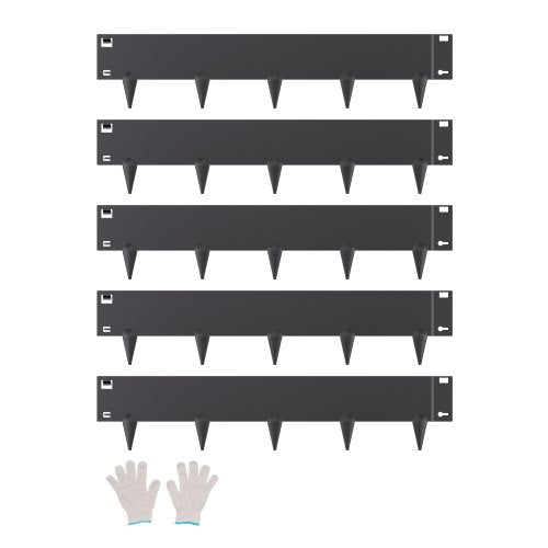 Plieniniai vejos atitvarai VEVOR ZY-39X5-5Black, 5 vnt. rinkinys