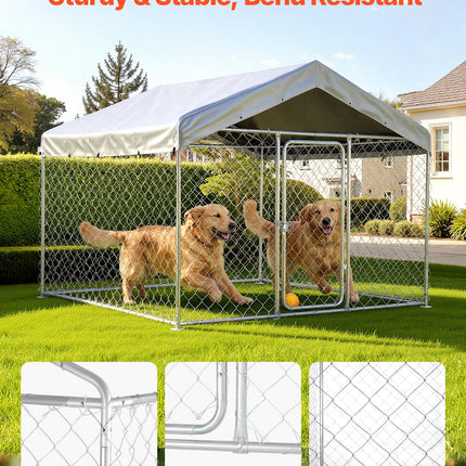 Lauko voljeras šunims VEVOR SKU2025004, 2 x 2 x 1,6 m