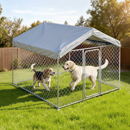 Lauko voljeras šunims VEVOR SKU2025004, 2 x 2 x 1,6 m