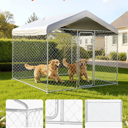 Lauko voljeras šunims VEVOR SKU2025005, 2,3 x 2,3 x 2,15 m