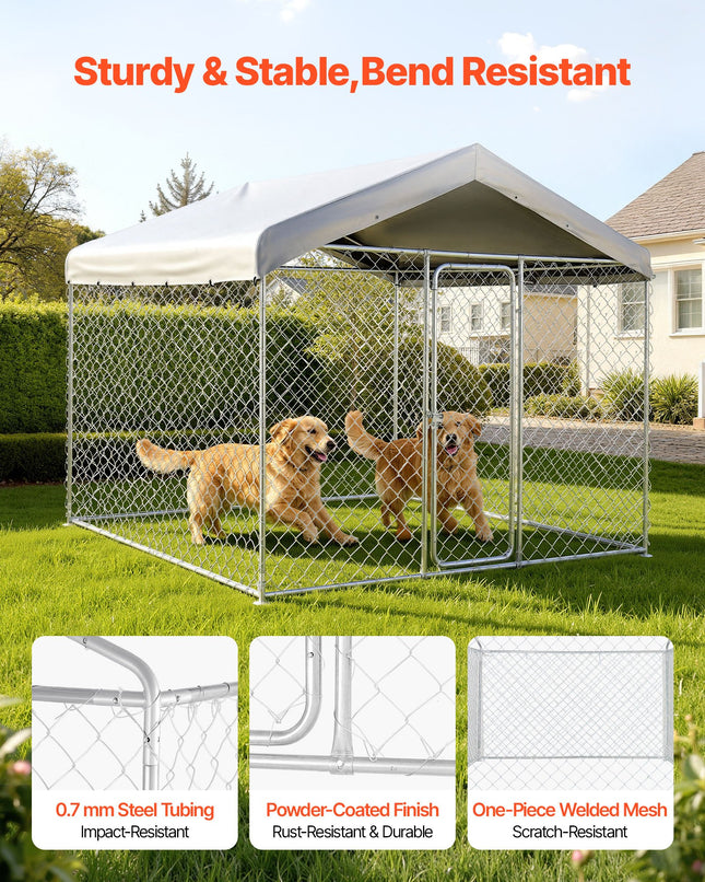 Lauko voljeras šunims VEVOR SKU2025005, 2,3 x 2,3 x 2,15 m