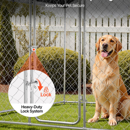 Lauko voljeras šunims VEVOR SKU2025005, 2,3 x 2,3 x 2,15 m