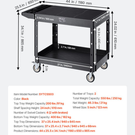 Vežimėlis įrankiams ir prekėms VEVOR SYTCSS03, 250 kg keliamoji galia