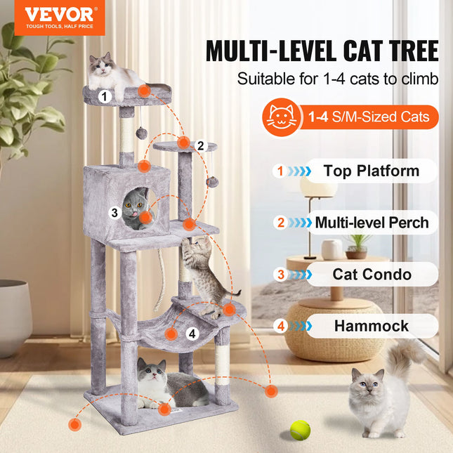 Draskyklė-namelis katėms VEVOR CAT791, 143 cm