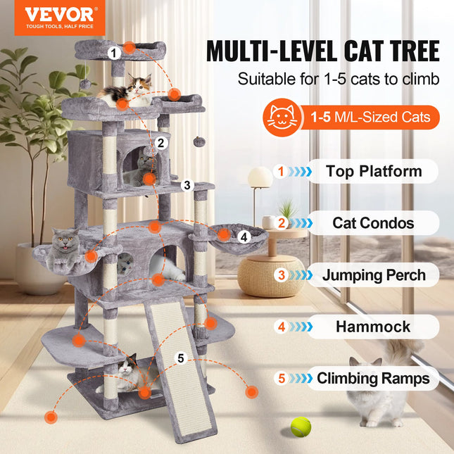Draskyklė-namelis katėms VEVOR CAT796, 174 cm