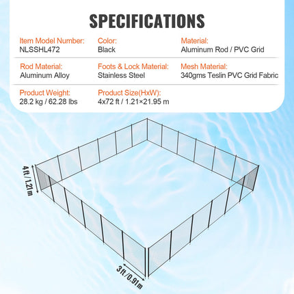 Baseino tvora VEVOR NLSSHL472, 1,2 x 21,9 m