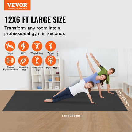 Sporto kilimėlis VEVOR YJ-12-6, 3,7x1,8 m