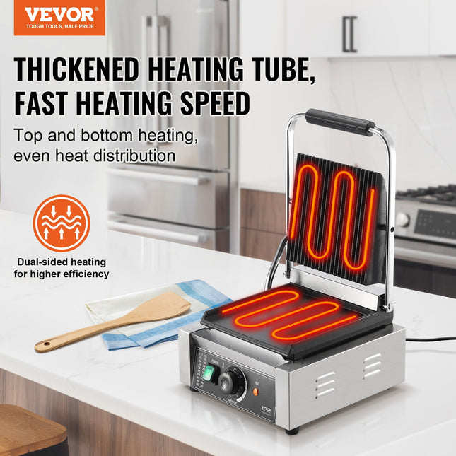Kontaktinis panini grilis VEVOR HT-811A, 1800W