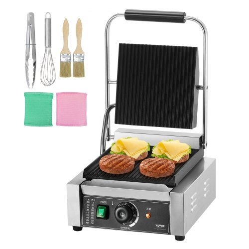 Kontaktinis panini grilis VEVOR HT-811, 1800W
