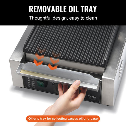 Kontaktinis panini grilis VEVOR HT-811, 1800W