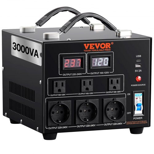 Įtampos keitiklis VEVOR SV-3000VA, 3000W