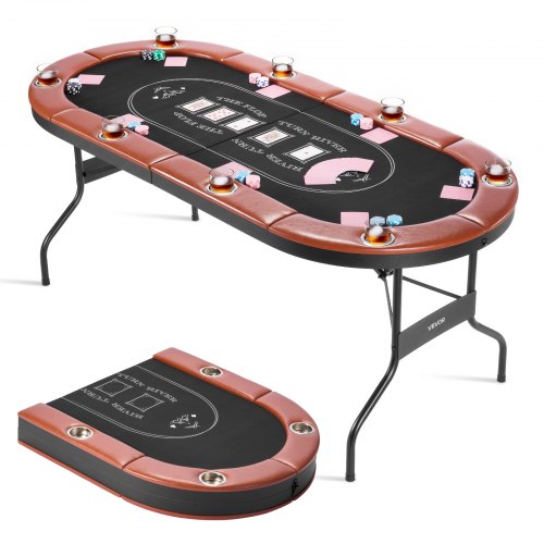 Sulankstomas pokerio stalas VEVOR SUS-7232C, 8 žaidėjams