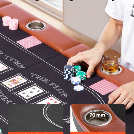 Sulankstomas pokerio stalas VEVOR SUS-7232C, 8 žaidėjams