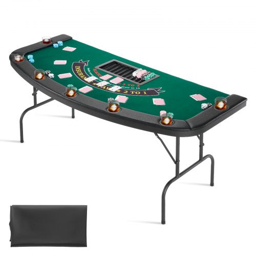 Sulankstomas pokerio stalas VEVOR SUS-7232UF, 7 žaidėjams, 183 cm