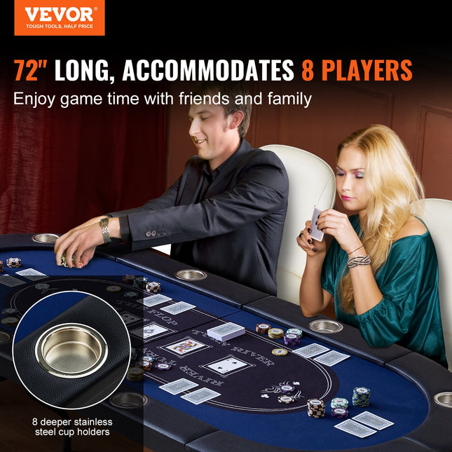 Sulankstomas pokerio stalas VEVOR SUS-7232, 1830 mm
