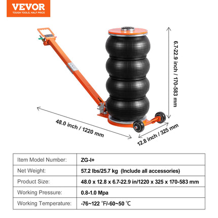 Pneumatinis domkratas VEVOR ZG-I+, 6 tonos