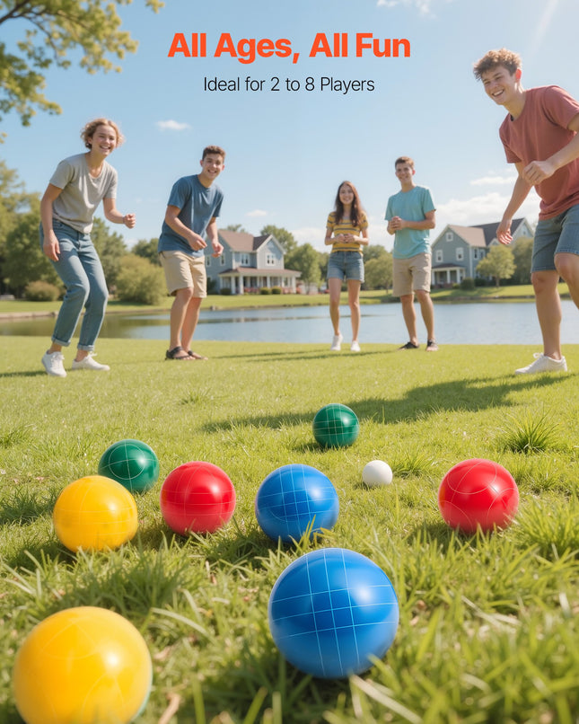 Bocce rutulių rinkinys VEVOR BZ-BBL100mm-4C, 100 mm