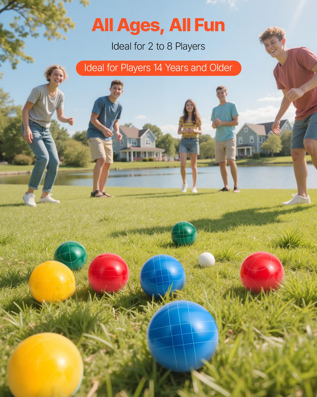 Bočės (Bocce) rutulių rinkinys VEVOR BZ-BBL107mm-4C, 107 mm