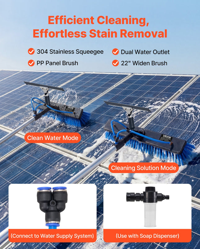 Saulės kolektorių valymo rinkinys VEVOR HW5-7.9m(55CM)-EU, 7,99 m